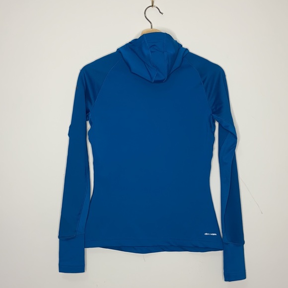 Adidas Blue Climawarm Noel Long Sleeve Top with Hood - Picture 5 of 14
